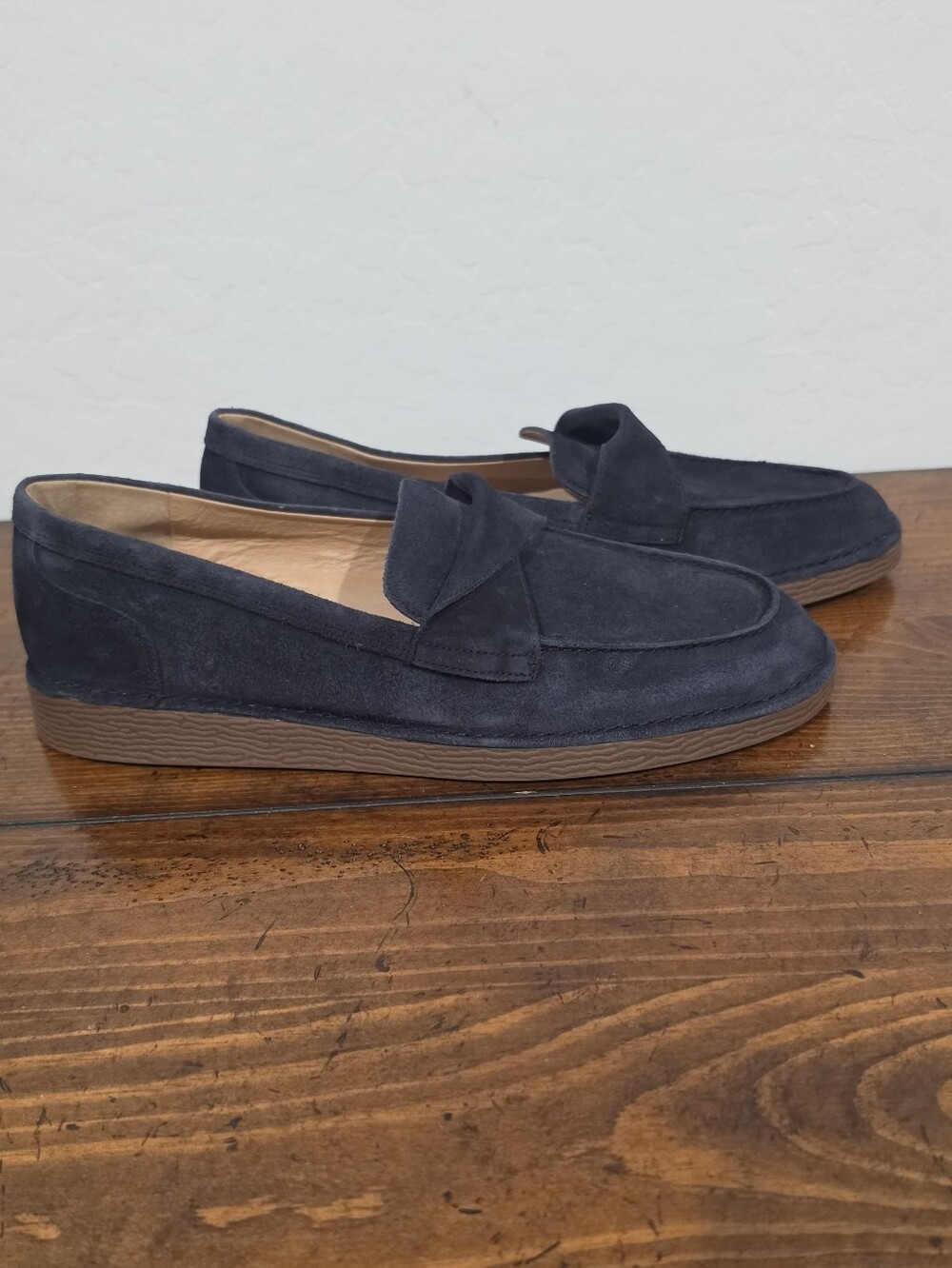 Brioso Navy Blue Suede Hybrid Loafer Sneakers Shoes Italy Women Size 9 & 9.5 NWT